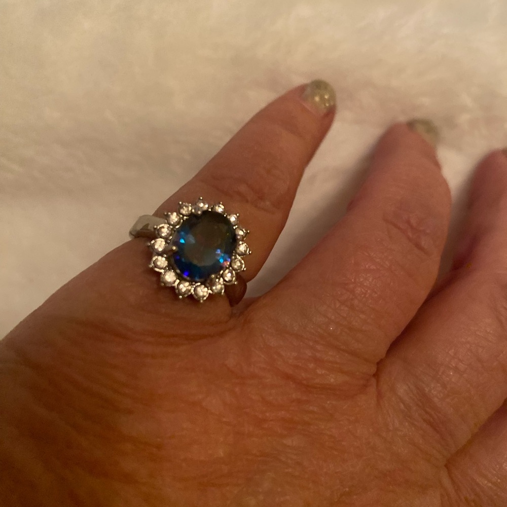 Elegant Blue and Silver Ring